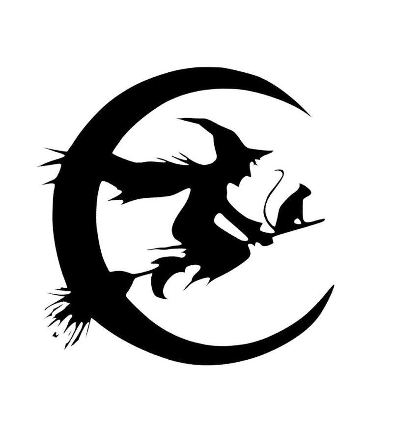 Decal Flying Witch Die Cut Vinyl Decal