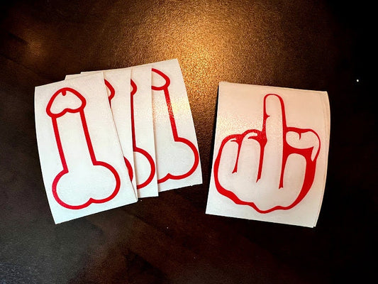 Decal Penis or Middle Finger Tail Light Die Cut Vinyl Decal